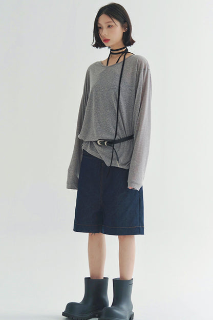 Lightweight Sheer V-Neck T-Shirt