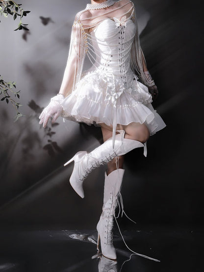 Details Lolita Top Corset White Gothic Lace-up