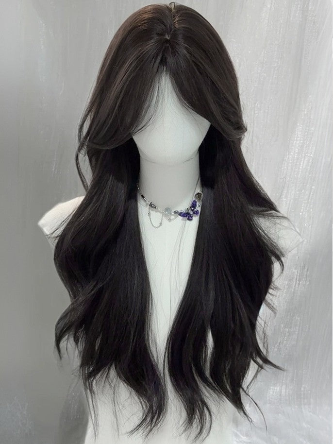 Wavy Length With Under Black Wig Bangs Tea Bust