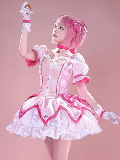 Puella Magi Madoka Magica Kaname Madoka Pink Dress Lolita-Style Cosplay Costume