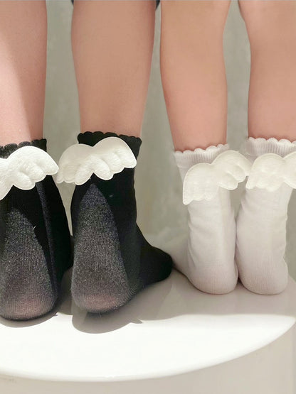 Chaussettes Lolita à la cheville blanches et noires