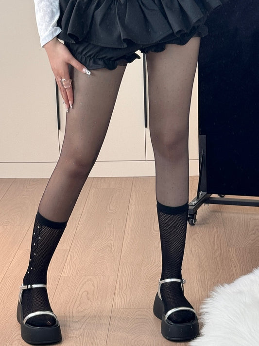 Tights Polka-dot Pattern Black/White