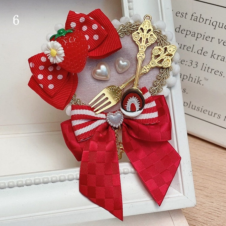 Heart-Shaped Bowknot Options Decorated Sweet Brooch Lolita