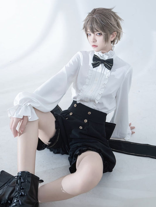 White Prince Ruffle Neckline Ouji Lolita Shirt