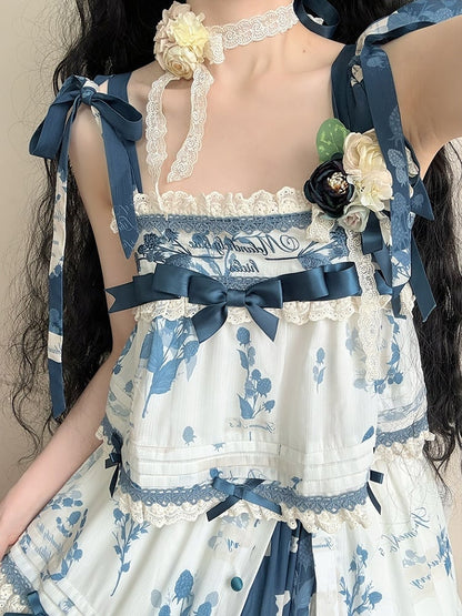 Skirt Summer Cami + Top Print Available Plus Lolita Set Blue Sizes Mulberry
