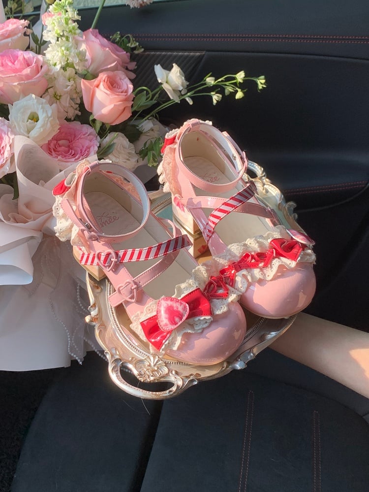 Mary Raspberry Shoes Cake Pink Lolita Jane Strawberry Sweet
