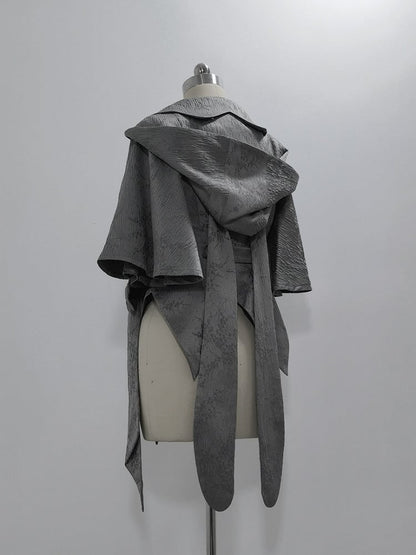 Ears Jacket Hood Gray Ouji Bunny Oversized Fashion with
