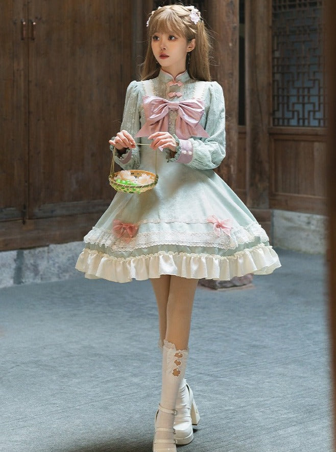 Girly Dress Bow Chinese Sweet