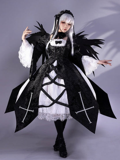 Rozen Maiden Mercury Lamp Black and White Dress Lolita-Style Cosplay Costume