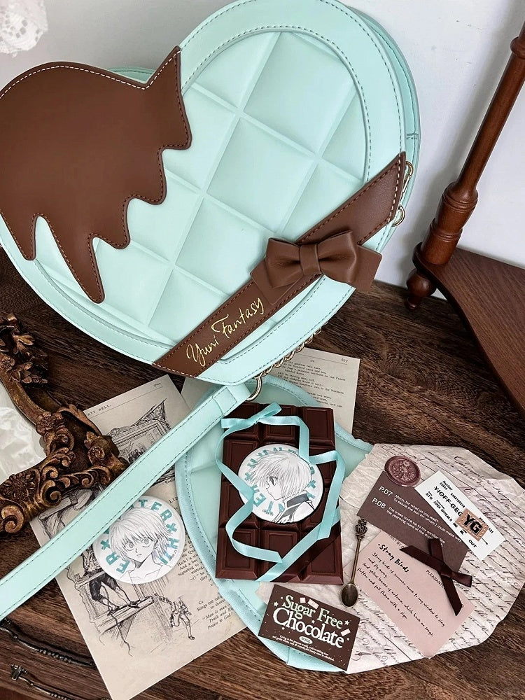 PU with Heart-shaped Bowknot Ita Bag Green
