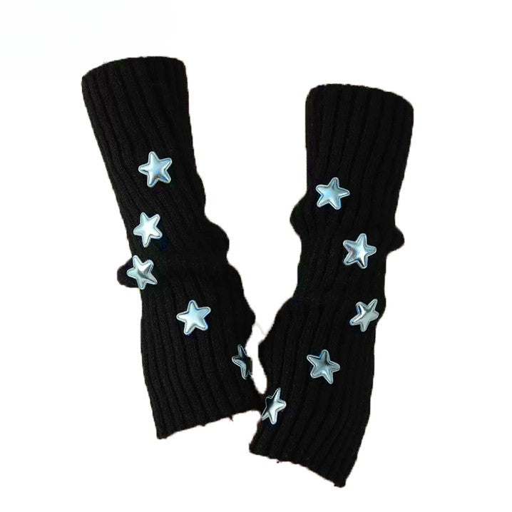 Gloves Decorated Black Star