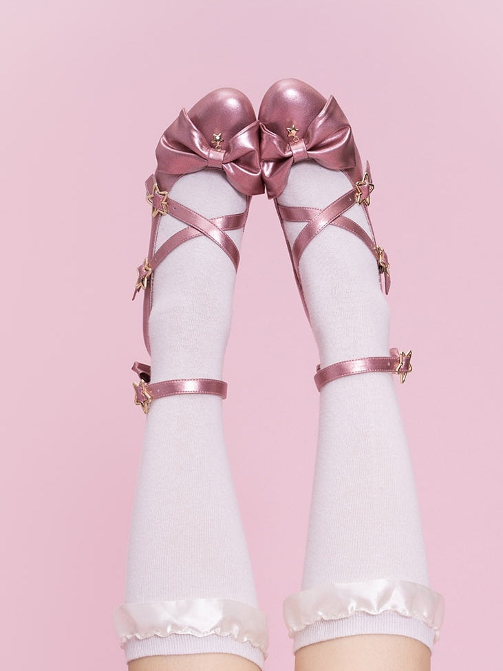 Lolita Sweet Accents - Bow Deep Schuhe Pink cm 6,5