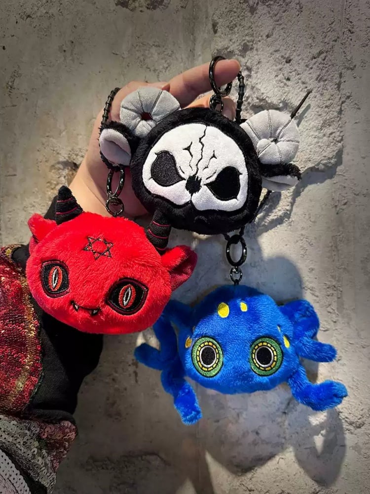 Red Devil Gothic Plush Key Chain Charm