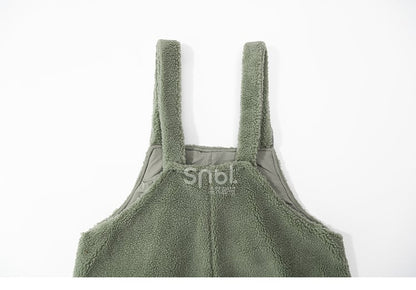 Cute Dinosaur Green Plush Overalls