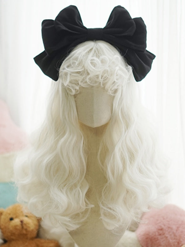 Blonde/White/Brown/Pink/Light Blonde Long Wavy Wig With Curly Bangs