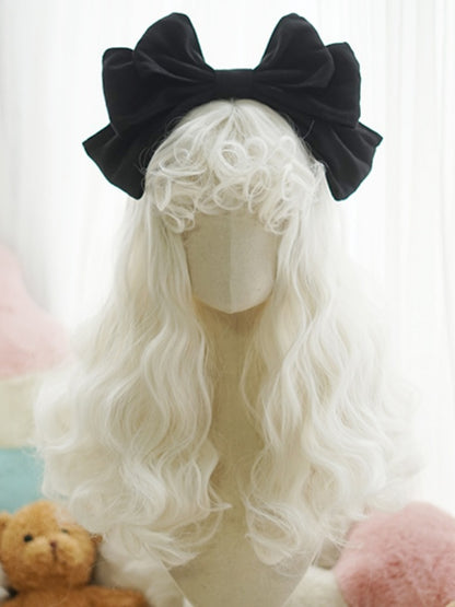 Blonde/White/Brown/Pink/Light Blonde Long Wavy Wig With Curly Bangs