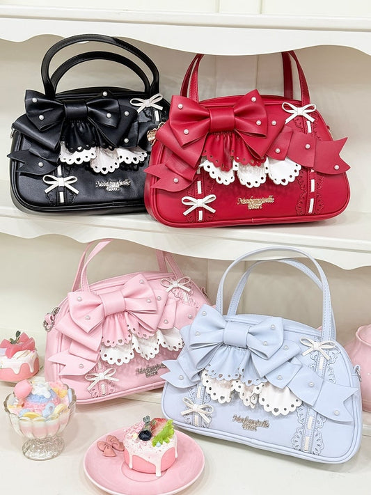 Red Black Bag Hand Pink Blue /