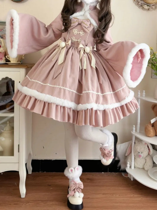 Plush Waist for 80-100CM Bolero Bust - High S Skirt + Pink Trimming Clearance Jumper Size