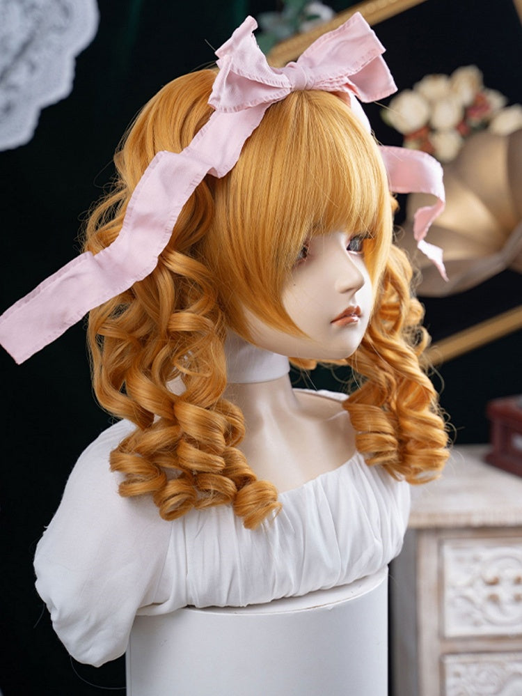 Yellow Ponytail Claw Wig 30CM Synthetic With Clips Double Length