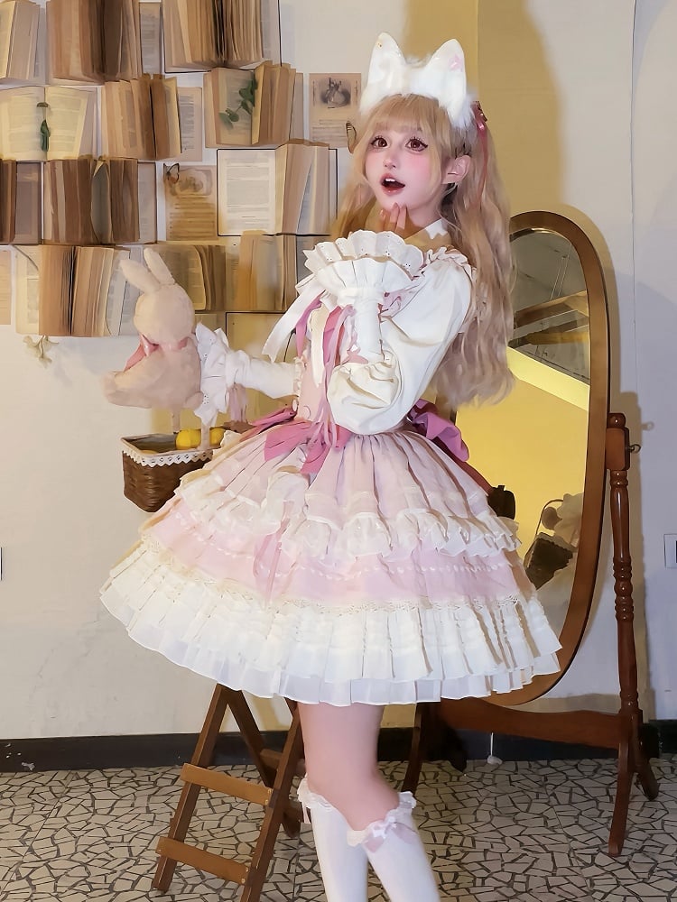 Pink Under Bust Boned Waist Cardcaptor Sakura Vibes Lolita Dress