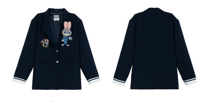 Zootopia Judy Dark Blue Preppy Loose Blazer