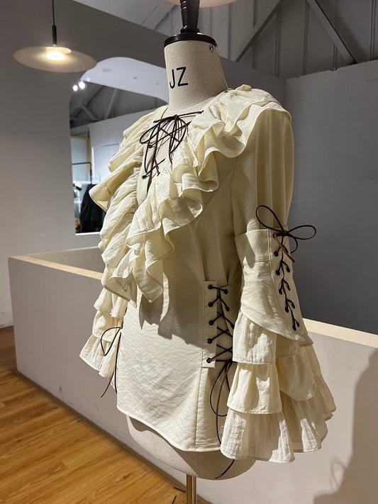 Two with Ouji Detachable Blouse Lolita Pirate Beige Sleeve Options Vibes