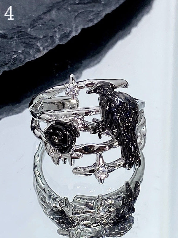 7 Raven Options Ring Gothic Design