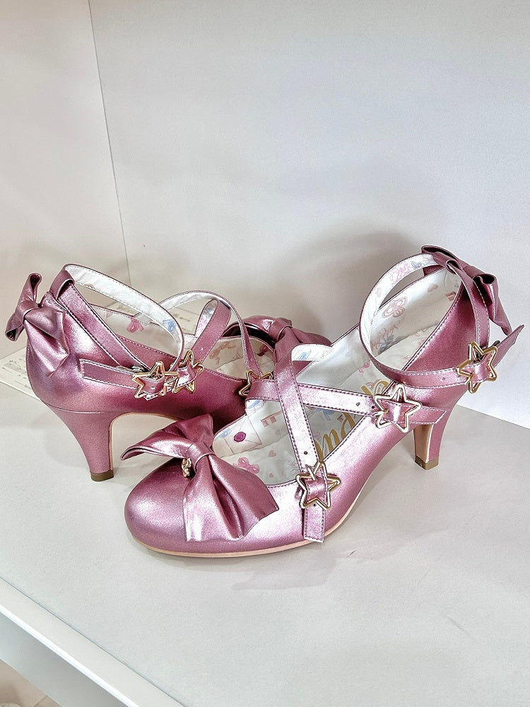 Lolita Sweet Accents - Bow Deep Schuhe Pink cm 6,5