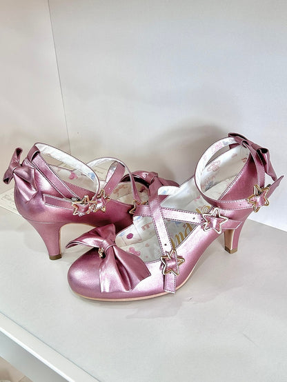 Lolita Sweet Accents - Bow Deep Schuhe Pink cm 6,5