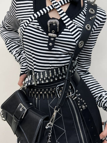 Y2K Gothic Punk Studs Bullets Waist Belt