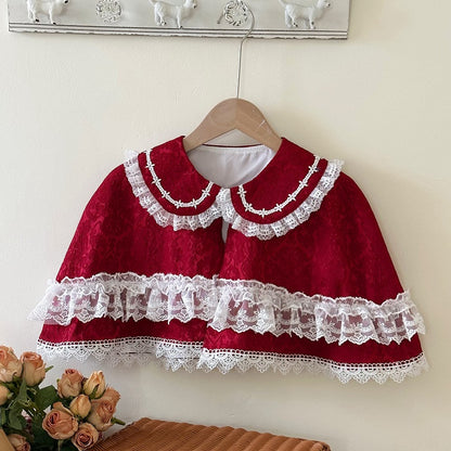 Peter Pink Pan Apricot Black Blue / Collar Cape Red