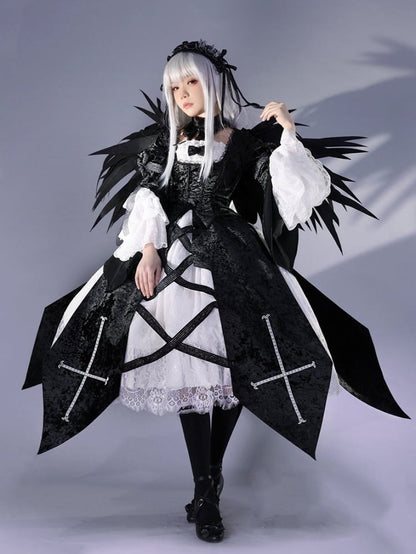 Rozen Maiden Mercury Lamp Black and White Dress Lolita-Style Cosplay Costume