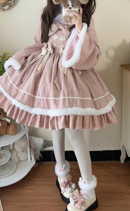 Plush Waist for 80-100CM Bolero Bust - High S Skirt + Pink Trimming Clearance Jumper Size