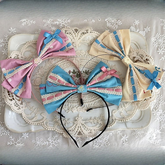 / KC Pink Yellow Bowknot Blue