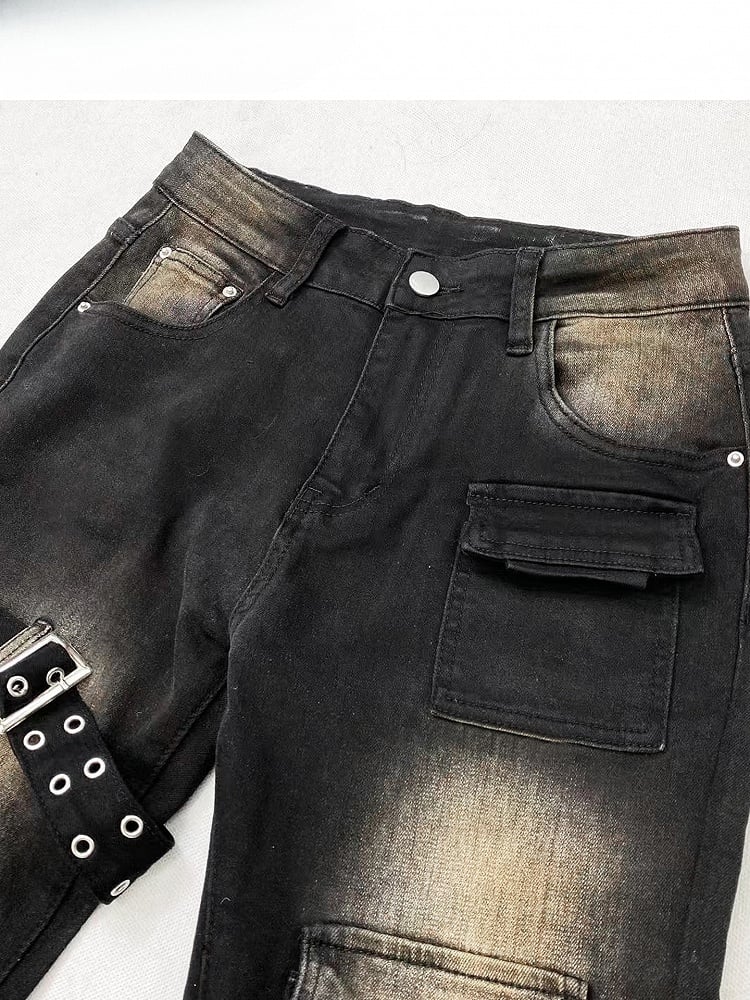 Distressed Flare Black Jeans Design Silhouette Bittersweet