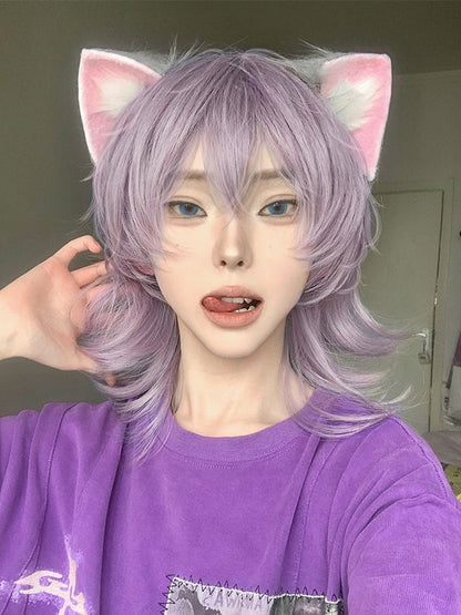 Dusty Purple Ouji Style Wig with Bangs