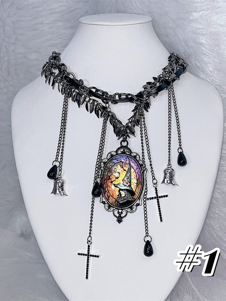 Gothic Cross Pendants Necklace