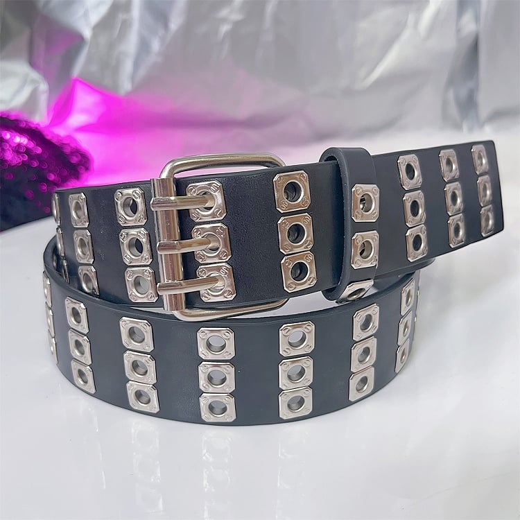 PU Belt Black/Red/White Punk Waist Rock