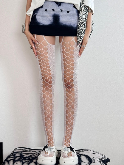Black/White Tights Design Cut-out Bittersweet
