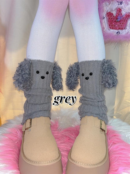 Puppy Ears Design Knitted Leg Warmers