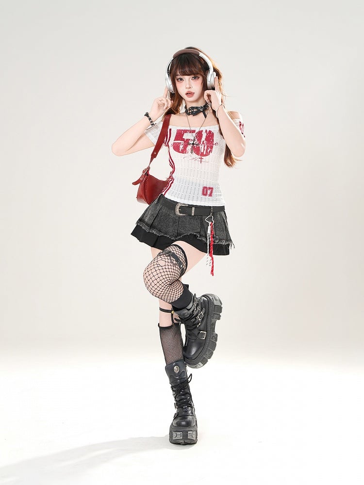 ウエスト裾ほつれ加工、ダメージ加工、ブラックハイカット