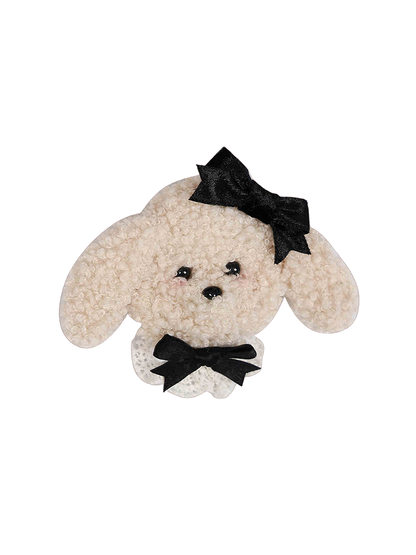 Creamy Fleece Poodle Brooch