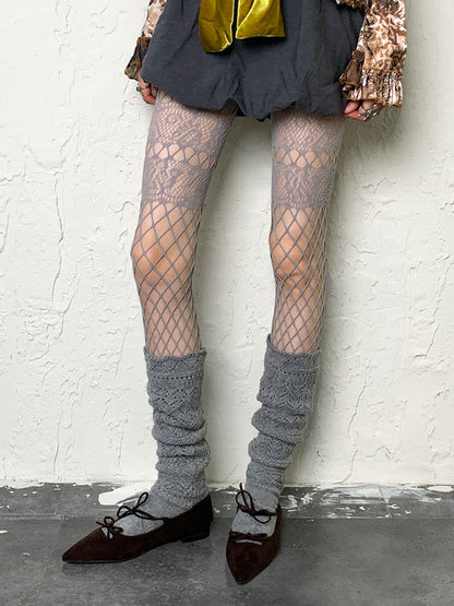 Grey Y2K Hollow-out Leg Warmers