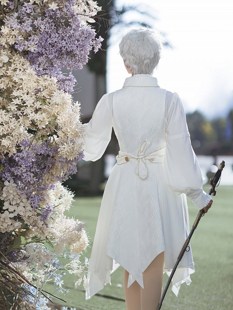 Lolita Side Ouji Veils Detachable White with Long Waistcoat
