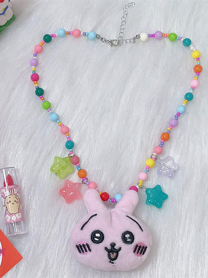 Dreamy Cartoon Pendant Beaded Necklace