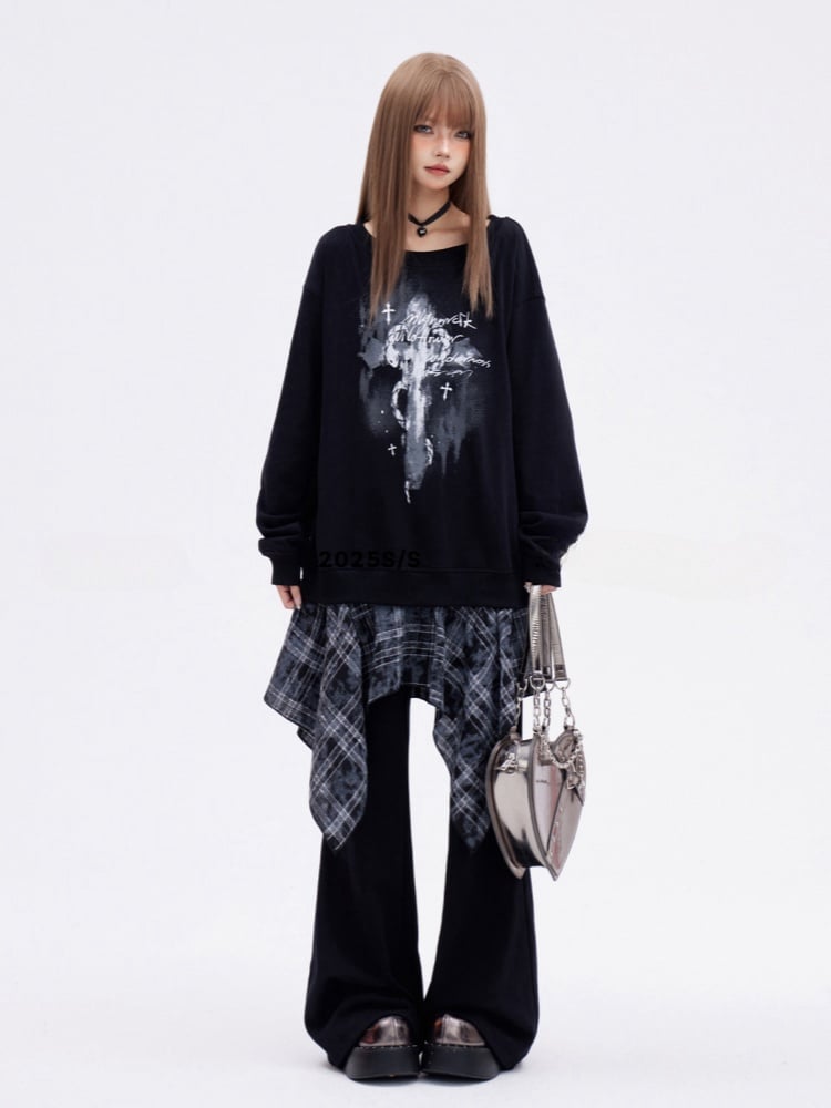 Black Wide-Leg Cut Pants