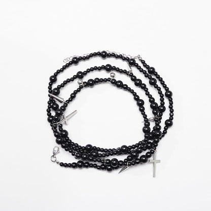 Goth Cross Multi Layers Necklace