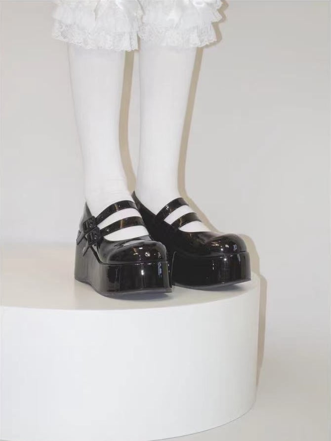 Mary Buckles Platform Dual Black with Lolita Janes Sweet
