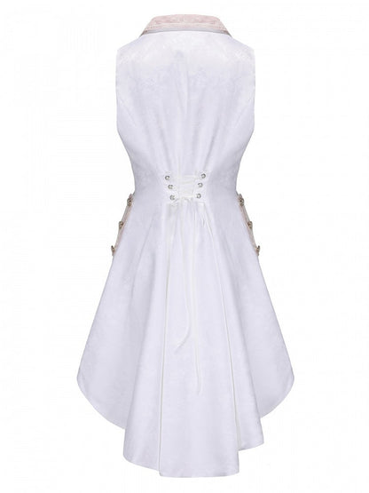 and Aristocrat Long Fashion Waistcoat White Pink Ouji Lolita