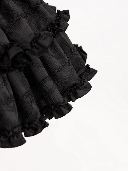 Corset Black Big OP Dress Lolita with Skirt Ruffle Princess Waist
